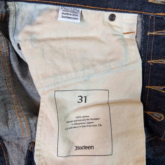 3sixteen - CT⁠-⁠100xk Classic Tapered ⁠-⁠ Rinsed Indigo Kibata - Picture 4 of 7